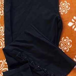 Black Lace-Up Pants